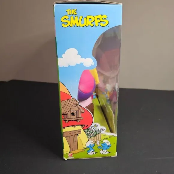 NIB Smurfette Mushroom House Articulated Playset 6 pc Jakks Pacific 2008 Smurfs